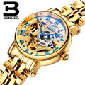 Binger 5066 Top Brand Luxury Skeleton Watches Switzerland 2019 Fashion Golden Stainless Steel Couple Mechanical Watch